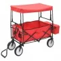 Carrito de mano plegable de acero con capota rojo de vidaXL, Carretillas de carga - Ref: Foro24-147589, Precio: 95,90 €, Desc...