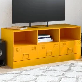 Fernsehmöbel aus senfgelbem Stahl 99x39x44 cm von vidaXL, TV-Möbel - Ref: Foro24-841736, Preis: 98,12 €, Rabatt: %