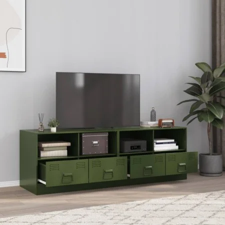 Muebles para TV 2 unidades acero verde oliva 67x39x44 cm by vidaXL, TV Furniture - Ref: Foro24-841748, Price: 129,86 €, Disco...