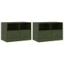 Muebles para TV 2 unidades acero verde oliva 67x39x44 cm by vidaXL, TV Furniture - Ref: Foro24-841748, Price: 129,86 €, Disco...