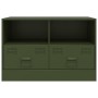 Muebles para TV 2 unidades acero verde oliva 67x39x44 cm de vidaXL, Muebles TV - Ref: Foro24-841748, Precio: 131,08 €, Descue...