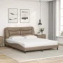 Bed with cappuccino synthetic leather mattress 160x200 cm by vidaXL, Beds and slatted bases - Ref: Foro24-3208735, Price: 421...