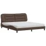 Bed with brown synthetic leather mattress 180x200 cm by vidaXL, Beds and slatted bases - Ref: Foro24-3208740, Price: 467,44 €...
