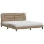 Bed with cappuccino synthetic leather mattress 180x200 cm by vidaXL, Beds and slatted bases - Ref: Foro24-3208742, Price: 455...