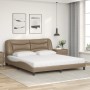 Bed with cappuccino synthetic leather mattress 180x200 cm by vidaXL, Beds and slatted bases - Ref: Foro24-3208742, Price: 449...