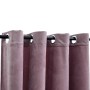 Cortinas opacas anillas 2 uds terciopelo rosa viejo 140x175 cm
