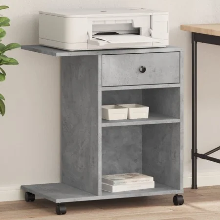 Druckerständer mit Betonrädern in Grau, 60x40x68,5 cm. von vidaXL, Drucker unterstützt - Ref: Foro24-840642, Preis: 59,62 €, ...