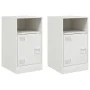 Mesitas de noche 2 unidades acero blanco 34,5x39x62 cm by vidaXL, Nightstands - Ref: Foro24-841774, Price: 94,96 €, Discount: %