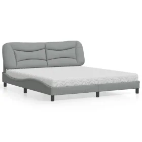 Bed with light gray fabric mattress 180x200 cm by vidaXL, Beds and slatted bases - Ref: Foro24-3208548, Price: 435,18 €, Disc...