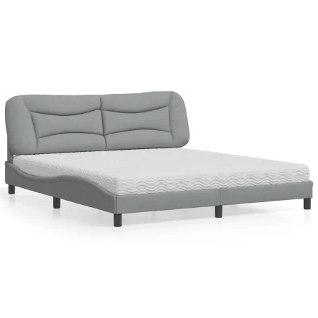 Bed with light gray fabric mattress 180x200 cm by vidaXL, Beds and slatted bases - Ref: Foro24-3208548, Price: 435,18 €, Disc...