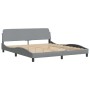 Bed with light gray fabric mattress 180x200 cm by vidaXL, Beds and slatted bases - Ref: Foro24-3208548, Price: 442,15 €, Disc...