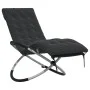Tumbona geométrica con cojín acero negro y gris de vidaXL, Tumbonas - Ref: Foro24-3213545, Precio: 139,72 €, Descuento: %