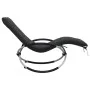 Tumbona geométrica con cojín acero negro y gris de vidaXL, Tumbonas - Ref: Foro24-3213545, Precio: 139,72 €, Descuento: %