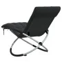 Tumbona geométrica con cojín acero negro y gris de vidaXL, Tumbonas - Ref: Foro24-3213545, Precio: 139,72 €, Descuento: %