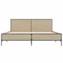 Estructura cama madera ingeniería metal roble Sonoma 140x200 cm de vidaXL, Camas y somieres - Ref: Foro24-3279998, Precio: 15...
