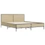Sonoma oak metal engineered wood bed frame 120x200 cm by vidaXL, Beds and slatted bases - Ref: Foro24-3279993, Price: 142,55 ...