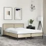 Sonoma oak metal engineered wood bed frame 120x200 cm by vidaXL, Beds and slatted bases - Ref: Foro24-3279993, Price: 142,55 ...