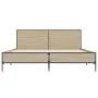Sonoma oak metal engineered wood bed frame 120x200 cm by vidaXL, Beds and slatted bases - Ref: Foro24-3279993, Price: 142,55 ...