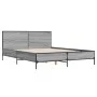 Sonoma gray metal engineered wood bed frame 150x200 cm by vidaXL, Beds and slatted bases - Ref: Foro24-3280005, Price: 157,22...