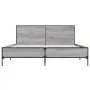 Sonoma-graues Metall-Holzwerkstoff-Bettgestell, 150 x 200 cm von vidaXL, Betten und Lattenroste - Ref: Foro24-3280005, Preis:...