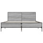 Sonoma gray metal engineered wood bed frame 150x200 cm by vidaXL, Beds and slatted bases - Ref: Foro24-3280005, Price: 159,16...