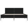 Engineered wood and black metal bed frame 160x200cm by vidaXL, Beds and slatted bases - Ref: Foro24-3280007, Price: 161,55 €,...