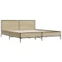 Estructura cama madera ingeniería metal roble Sonoma 200x200 cm de vidaXL, Camas y somieres - Ref: Foro24-3280018, Precio: 16...