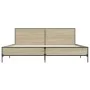 Estructura cama madera ingeniería metal roble Sonoma 200x200 cm de vidaXL, Camas y somieres - Ref: Foro24-3280018, Precio: 16...