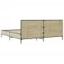 Estructura cama madera ingeniería metal roble Sonoma 200x200 cm de vidaXL, Camas y somieres - Ref: Foro24-3280018, Precio: 16...