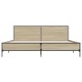 Bettgestell aus Holzwerkstoff und Metall, Sonoma-Eiche, 180 x 200 cm von vidaXL, Betten und Lattenroste - Ref: Foro24-3280013...