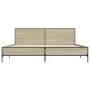 Sonoma oak metal engineered wood bed frame 180x200 cm by vidaXL, Beds and slatted bases - Ref: Foro24-3280013, Price: 159,44 ...
