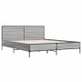 Sonoma-graues Metall-Holzwerkstoff-Bettgestell, 135 x 190 cm von vidaXL, Betten und Lattenroste - Ref: Foro24-3280030, Preis:...