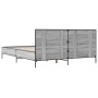 Sonoma-graues Metall-Holzwerkstoff-Bettgestell, 135 x 190 cm von vidaXL, Betten und Lattenroste - Ref: Foro24-3280030, Preis:...