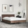 Engineered wood bed frame oak brown metal 120x190 cm by vidaXL, Beds and slatted bases - Ref: Foro24-3280026, Price: 144,28 €...