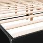 Engineered wood and black metal bed frame 140x190cm by vidaXL, Beds and slatted bases - Ref: Foro24-3280032, Price: 151,99 €,...