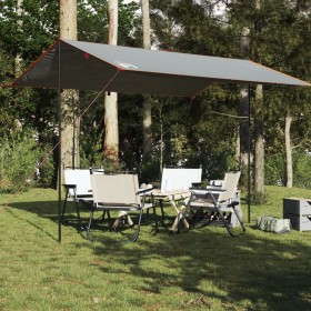 Lona de camping impermeable gris y naranja 400x294 cm