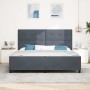 Estructura de cama Gris oscuro 200 x 200 cm Terciopelo