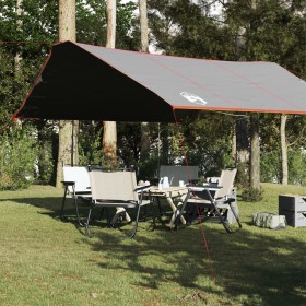 Lona de camping impermeable gris y naranja 420x440 cm