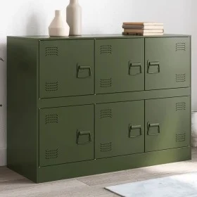 Aparador de acero verde oliva 99x39x73 cm by vidaXL, Sideboards - Ref: Foro24-841797, Price: 177,37 €, Discount: %