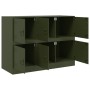 Aparador de acero verde oliva 99x39x73 cm