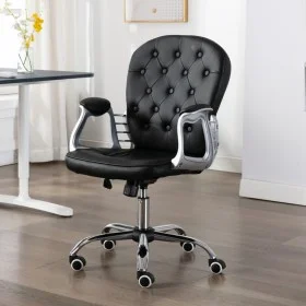 Drehbarer Bürostuhl aus schwarzem Kunstleder von vidaXL, Bürostühle - Ref: Foro24-289363, Preis: 117,49 €, Rabatt: %