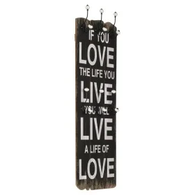 Perchero de pared LOVE LIFE con 6 ganchos 120x40 cm de vidaXL, Percheros para sombreros y abrigos - Ref: Foro24-245853, Preci...
