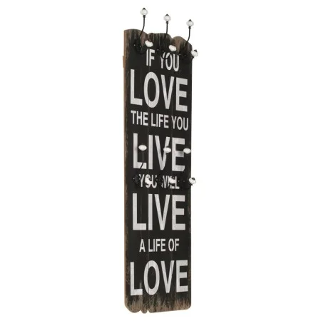 Perchero de pared LOVE LIFE con 6 ganchos 120x40 cm de vidaXL, Percheros para sombreros y abrigos - Ref: Foro24-245853, Preci...