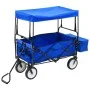 Faltbarer Handwagen aus Stahl mit blauem Verdeck. von vidaXL, Lastenstapler - Ref: Foro24-147590, Preis: 95,93 €, Rabatt: %