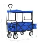 Faltbarer Handwagen aus Stahl mit blauem Verdeck. von vidaXL, Lastenstapler - Ref: Foro24-147590, Preis: 95,93 €, Rabatt: %