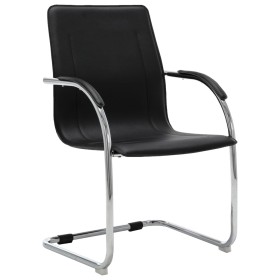 Silla de oficina voladiza de cuero sintético negra de vidaXL, Sillas de oficina - Ref: Foro24-289355, Precio: 105,10 €, Descu...