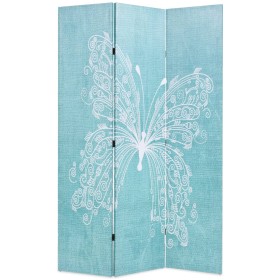 Biombo divisor plegable 120x170 cm mariposa azul de vidaXL, Divisores de ambientes - Ref: Foro24-245885, Precio: 103,79 €, De...