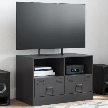 Fernsehmöbel aus schwarzem Stahl 67x39x44 cm von vidaXL, TV-Möbel - Ref: Foro24-841739, Preis: 68,57 €, Rabatt: %