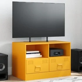 Fernsehmöbel aus senfgelbem Stahl 67x39x44 cm von vidaXL, TV-Möbel - Ref: Foro24-841745, Preis: 72,36 €, Rabatt: %
