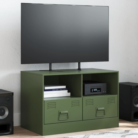 Fernsehmöbel aus olivgrünem Stahl 67x39x44 cm von vidaXL, TV-Möbel - Ref: Foro24-841747, Preis: 73,07 €, Rabatt: %